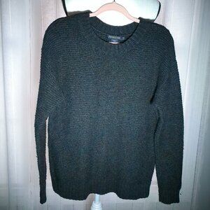 PENDELTON Long Sleeve Scoop Neck Black Ribbed Knit Sweater XL